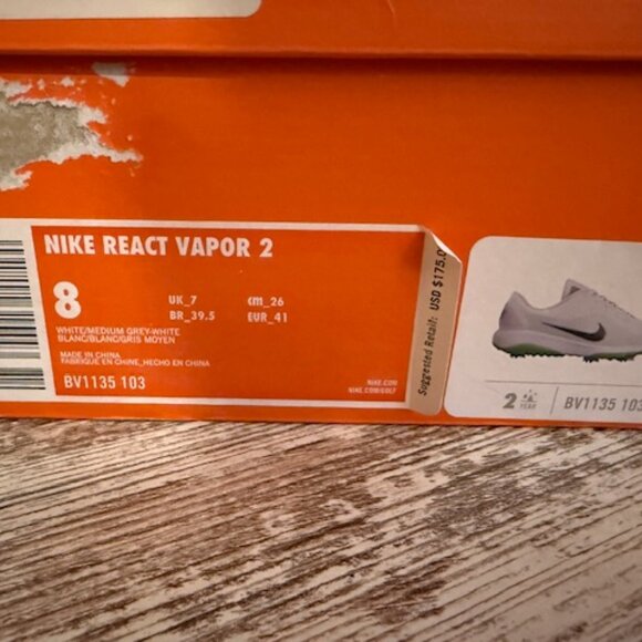 Nike React Vapor 2 Golf Shoes Size 8 - Picture 4 of 5
